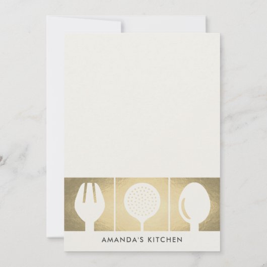IMITATE GOLD SPOON FORK COOKERY CLASS EINLADEN VOR EINLADUNG (Rückseite)