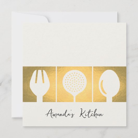 IMITATE GOLD SPOON FORK COOKING KLASSE EINLADEN VO EINLADUNG (Rückseite)