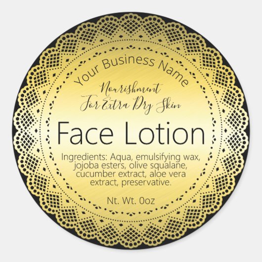 Imitate Gold Sticker Label Handmade Moisturizer (Vorderseite)
