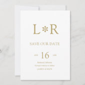 Imitate Gold | Stilvoll modern Save the Date Einladung (Vorderseite)