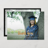 Imitate Gold Stilvolle Script Abschluss Vielen Dan Postkarte (Vorne/Hinten)