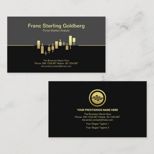 Imitate Gold Stock Exchange Graph Gold Trading Visitenkarte (Vorne/Hinten)