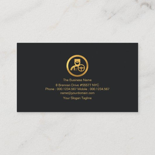 Imitate Gold Streifen Dunkelblauer Beruflicher Cha Visitenkarte (Rückseite)