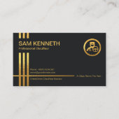 Imitate Gold Streifen Dunkelblauer Beruflicher Cha Visitenkarte (Vorderseite)