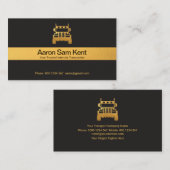 Imitate Gold Strip Retro Grauer LKW Transport Visitenkarte (Vorne/Hinten)