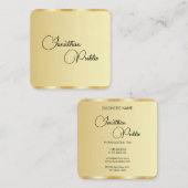 Imitate Gold Template Moderne Berufliche Elegant Quadratische Visitenkarte (Vorne/Hinten)