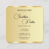 Imitate Gold Template Moderne Berufliche Elegant Quadratische Visitenkarte (Rückseite)