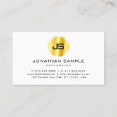 Imitate Gold Template Moderne elegante Monogram Visitenkarte (Rückseite)