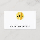 Imitate Gold Template Moderne elegante Monogram Visitenkarte (Vorderseite)