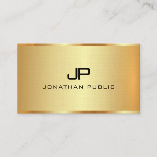 Imitate Gold Template Monogram Erstmalige Premium Visitenkarte (Vorderseite)