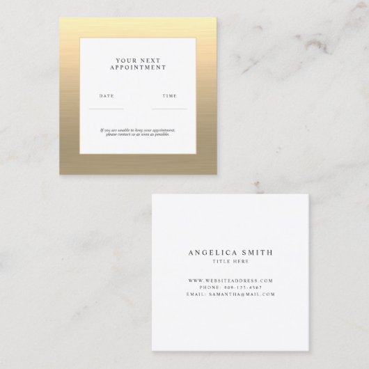 Imitate Gold Terminkarte Quadratische Visitenkarte (Vorne/Hinten)