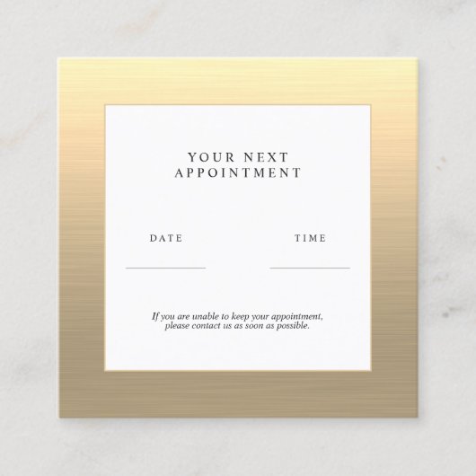 Imitate Gold Terminkarte Quadratische Visitenkarte (Vorderseite)