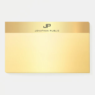 Imitate Gold Trendy Elegante Vorlage Moderner Glam Post-it Klebezettel