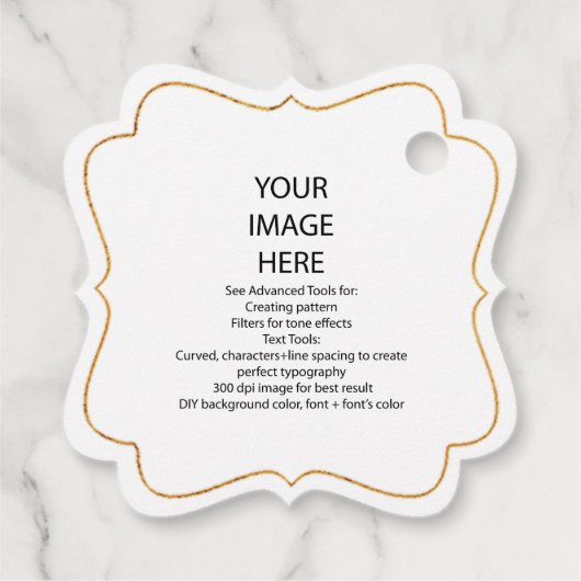 Imitate Gold Trim, DIY Custom Extravagant Square G Geschenkanhänger (Rückseite)