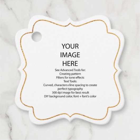 Imitate Gold Trim, DIY Custom Extravagant Square G Geschenkanhänger (Vorderseite)