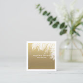 Imitate Gold Tropical Square Business Card Quadratische Visitenkarte (Stehend Vorderseite)