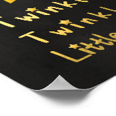 Imitate gold Twinkle Twinkle Little Star Graustern Poster (Ecke)