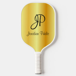 Imitate Gold Two Sides Monogram Elegant Template P Pickleball Schläger
