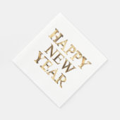 Imitate Gold Typografie glücklich Neujahr Napkins Serviette (Ecke)