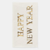 Imitate Gold Typografie glücklich Neujahr Napkins Serviette (Vorderseite)