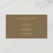 Imitate Gold Typografie Script Text Elegante Farbe Visitenkarte (Rückseite)