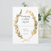 Imitate Gold UAWG Laurel Wreath Olive Leaf Zweigst RSVP Karte (Stehend Vorderseite)