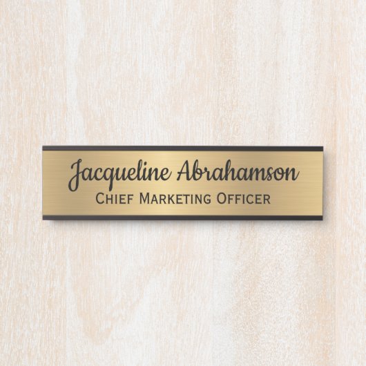 Imitate Gold und Black Office Türzeichen Kein Logo Türschild (Vorderseite )