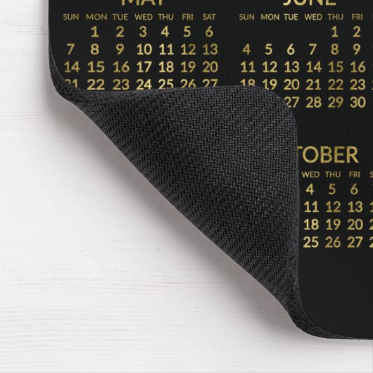 Imitate Gold und Black Yearly Calendar 2023 Mouse  Mousepad (Ecke)