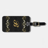 Imitate Gold und Glitzer Blumenspitze Gepäckanhänger (Vorderseite horizontal)