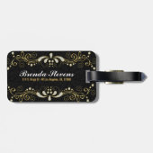 Imitate Gold und Glitzer Blumenspitze Gepäckanhänger (Rückseite horizontal)