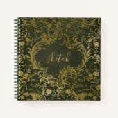 Imitate Gold und grünes Gothebbuch Notizblock (Vorderseite)