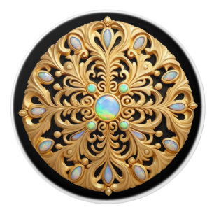 Imitate Gold und Opal Keramikknauf