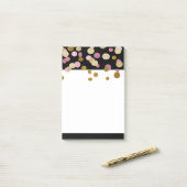 IMITATE Gold und Rosa Glitzer Punkte (bedruckt fla Post-it Klebezettel (Auf Schreibtisch)