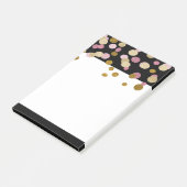 IMITATE Gold und Rosa Glitzer Punkte (bedruckt fla Post-it Klebezettel (angewinkelt)