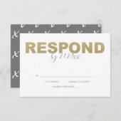 Imitate Gold und Rosa Reply RSVP-Karten RSVP Karte (Vorne/Hinten)