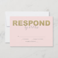 Imitate Gold und Rosa Reply RSVP-Karten