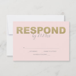 Imitate Gold und Rosa Reply RSVP-Karten RSVP Karte