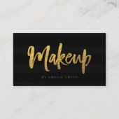 Imitate Gold und Schwarze Streifen Pinselschrift Visitenkarte (Vorderseite)