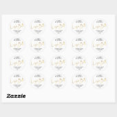 Imitate Gold und Weiß-Script-Logo Lash Bath Cleans Runder Aufkleber (Blatt)