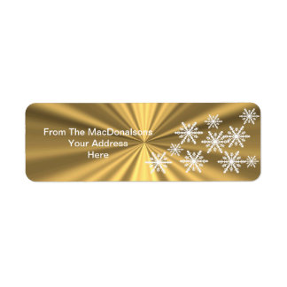 Imitate Gold und weiße Schneeflocken Weihnachten