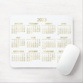 Imitate Gold und Weißer Jahreskalender 2023 Mousepad (Mit Mouse)