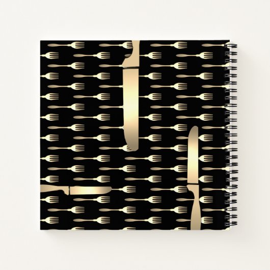 Imitate Gold Utensilien personalisiert Kochbuch Re Notizblock (Rückseite)