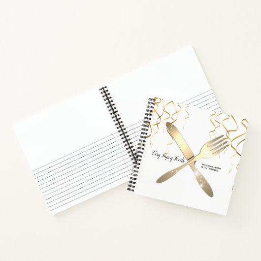 Imitate Gold Utensilien personalisiert Kochbuch Re Notizblock (Innenseite)