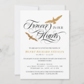 Imitate Gold Vögel für immer in unserem Herzen Bee Einladung (Vorderseite)