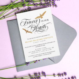 Imitate Gold Vögel für immer in unserem Herzen Bee Einladung