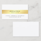 Imitate Gold Weiße, moderne Minimalistische Elegan Visitenkarte (Vorne/Hinten)