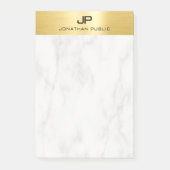 Imitate Gold Weißer Marmor Elegante Moderne Modern Post-it Klebezettel (Vorderseite)