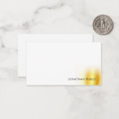 Imitate Gold Weißhandgeschriebenes Monogramm-Elega Mitteilungskarte (Vorderseite/Rückseite Beispiel)