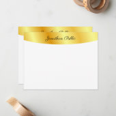 Imitate Gold White Personalisiert Elegant Handgesc Mitteilungskarte (Vorderseite/Rückseite Beispiel)