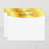 Imitate Gold White Personalisiert Elegant Handgesc Mitteilungskarte (Vorne/Hinten)